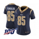 Women's Los Angeles Rams #85 Jack Youngblood Navy Blue Team Color Vapor Untouchable Limited Player 100th Season Football Jersey