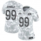 Women's Los Angeles Rams #99 Aaron Donald 2024 F.U.S.E Arctic Camo Salute To Service Limited Stitched Football Jersey