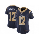 Women's Nike Los Angeles Rams #12 Joe Namath Vapor Untouchable Limited Navy Blue Team Color NFL Jersey