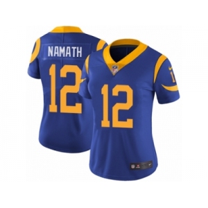 Women's Nike Los Angeles Rams #12 Joe Namath Vapor Untouchable Limited Royal Blue Alternate NFL Jersey