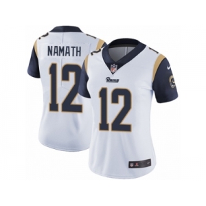 Women's Nike Los Angeles Rams #12 Joe Namath Vapor Untouchable Limited White NFL Jersey