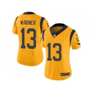 Women's Nike Los Angeles Rams #13 Kurt Warner Limited Gold Rush NFL Jersey