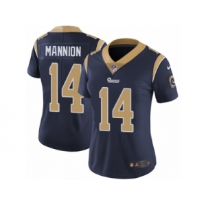 Women's Nike Los Angeles Rams #14 Sean Mannion Vapor Untouchable Limited Navy Blue Team Color NFL Jersey