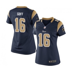 Women's Nike Los Angeles Rams #16 Jared Goff Navy Blue Team Color NFL Jersey