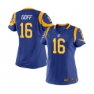 Women's Nike Los Angeles Rams #16 Jared Goff Royal Blue Alternate NFL Jersey