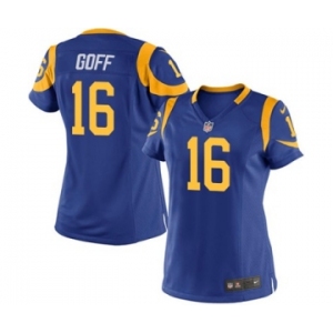 Women's Nike Los Angeles Rams #16 Jared Goff Royal Blue Alternate NFL Jersey