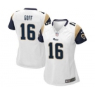 Women's Nike Los Angeles Rams #16 Jared Goff White NFL Jersey