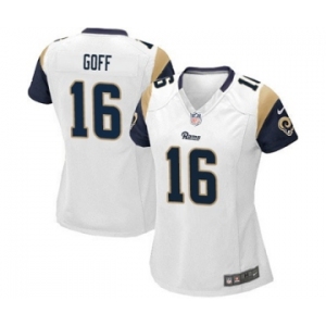 Women's Nike Los Angeles Rams #16 Jared Goff White NFL Jersey