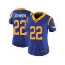 Women's Nike Los Angeles Rams #22 Trumaine Johnson Vapor Untouchable Limited Royal Blue Alternate NFL Jersey