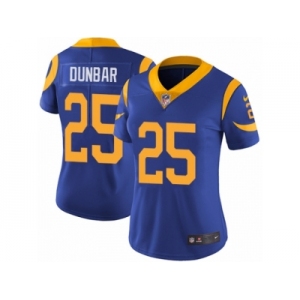 Women's Nike Los Angeles Rams #25 Lance Dunbar Vapor Untouchable Limited Royal Blue Alternate NFL Jersey