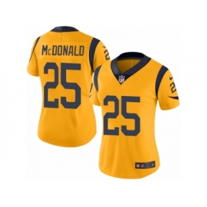 Women's Nike Los Angeles Rams #25 T.J. McDonald Limited Gold Rush NFL Jersey