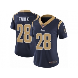 Women's Nike Los Angeles Rams #28 Marshall Faulk Vapor Untouchable Limited Navy Blue Team Color NFL Jersey
