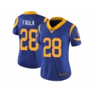 Women's Nike Los Angeles Rams #28 Marshall Faulk Vapor Untouchable Limited Royal Blue Alternate NFL Jersey