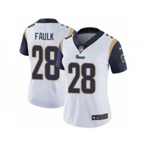 Women's Nike Los Angeles Rams #28 Marshall Faulk Vapor Untouchable Limited White NFL Jersey