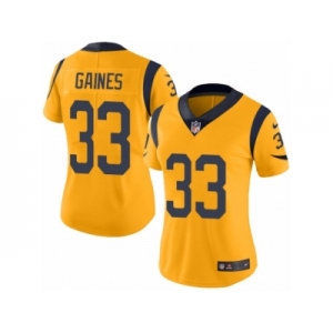 Women's Nike Los Angeles Rams #33 E.J. Gaines Limited Gold Rush NFL Jersey