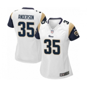 Women's Nike Los Angeles Rams #35 C.J. Anderson Game White NFL Jersey