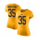 Women's Nike Los Angeles Rams #35 C.J. Anderson Gold Rush Pride Name & Number T-Shirt