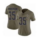 Women's Nike Los Angeles Rams #35 C.J. Anderson Limited Olive 2017 Salute to Service NFL Jersey