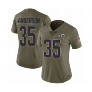 Women's Nike Los Angeles Rams #35 C.J. Anderson Limited Olive 2017 Salute to Service NFL Jersey