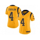 Women's Nike Los Angeles Rams #4 Greg Zuerlein Limited Gold Rush NFL Jersey