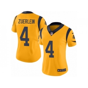 Women's Nike Los Angeles Rams #4 Greg Zuerlein Limited Gold Rush NFL Jersey