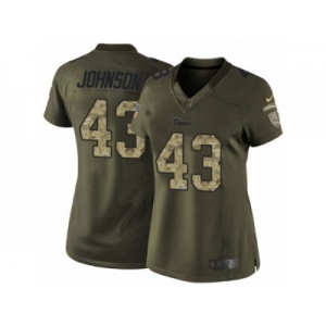 Women's Nike Los Angeles Rams #43 John Johnson Limited Green Salute to Service NFL Jersey