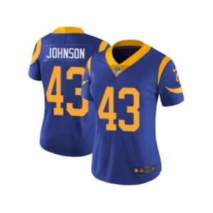 Women's Nike Los Angeles Rams #43 John Johnson Vapor Untouchable Limited Royal Blue Alternate NFL Jersey