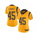 Women's Nike Los Angeles Rams #45 Zach Laskey Limited Gold Rush NFL Jersey