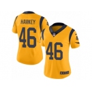 Women's Nike Los Angeles Rams #46 Cory Harkey Limited Gold Rush NFL Jersey