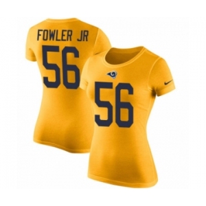 Women's Nike Los Angeles Rams #56 Dante Fowler Jr Gold Rush Pride Name & Number T-Shirt