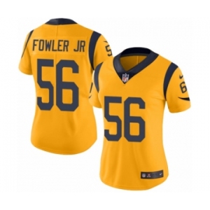 Women's Nike Los Angeles Rams #56 Dante Fowler Jr Limited Gold Rush Vapor Untouchable NFL Jersey
