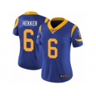 Women's Nike Los Angeles Rams #6 Johnny Hekker Vapor Untouchable Limited Royal Blue Alternate NFL Jersey