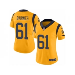 Women's Nike Los Angeles Rams #61 Tim Barnes Limited Gold Rush NFL Jersey