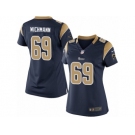 Women's Nike Los Angeles Rams #69 Cody Wichmann Limited Navy Blue Team Color NFL Jersey