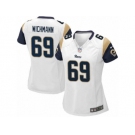 Women's Nike Los Angeles Rams #69 Cody Wichmann Limited White NFL Jersey