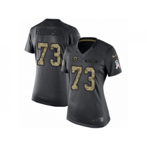 Women's Nike Los Angeles Rams #73 Greg Robinson Limited Black 2016 Salute to Service NFL Jersey