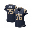 Women's Nike Los Angeles Rams #75 Deacon Jones Game Navy Blue Team Color NFL Jersey