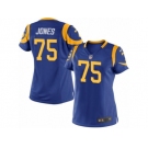 Women's Nike Los Angeles Rams #75 Deacon Jones Game Royal Blue Alternate NFL Jersey