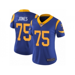 Women's Nike Los Angeles Rams #75 Deacon Jones Vapor Untouchable Limited Royal Blue Alternate NFL Jersey