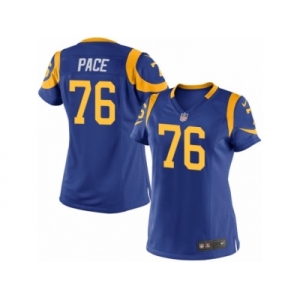 Women's Nike Los Angeles Rams #76 Orlando Pace Game Royal Blue Alternate NFL Jersey