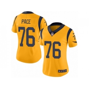 Women's Nike Los Angeles Rams #76 Orlando Pace Limited Gold Rush NFL Jersey