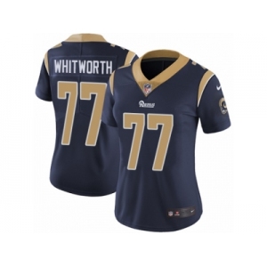 Women's Nike Los Angeles Rams #77 Andrew Whitworth Vapor Untouchable Limited Navy Blue Team Color NFL Jersey