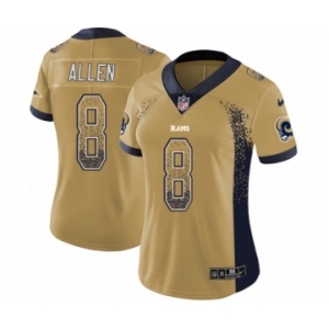 Women's Nike Los Angeles Rams #8 Brandon Allen Limited Gold Rush Drift Fashion NFL Jersey