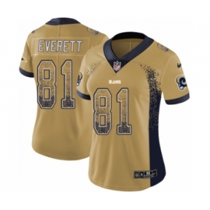 Women's Nike Los Angeles Rams #81 Gerald Everett Limited Gold Rush Drift Fashion NFL Jersey