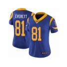 Women's Nike Los Angeles Rams #81 Gerald Everett Vapor Untouchable Limited Royal Blue Alternate NFL Jersey