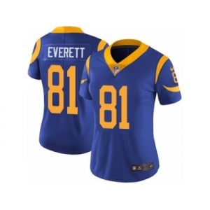 Women's Nike Los Angeles Rams #81 Gerald Everett Vapor Untouchable Limited Royal Blue Alternate NFL Jersey