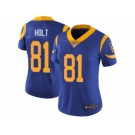 Women's Nike Los Angeles Rams #81 Torry Holt Vapor Untouchable Limited Royal Blue Alternate NFL Jersey