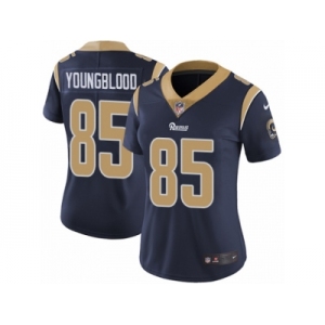 Women's Nike Los Angeles Rams #85 Jack Youngblood Vapor Untouchable Limited Navy Blue Team Color NFL Jersey