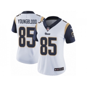 Women's Nike Los Angeles Rams #85 Jack Youngblood Vapor Untouchable Limited White NFL Jersey