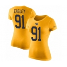 Women's Nike Los Angeles Rams #91 Dominique Easley Gold Rush Pride Name & Number T-Shirt